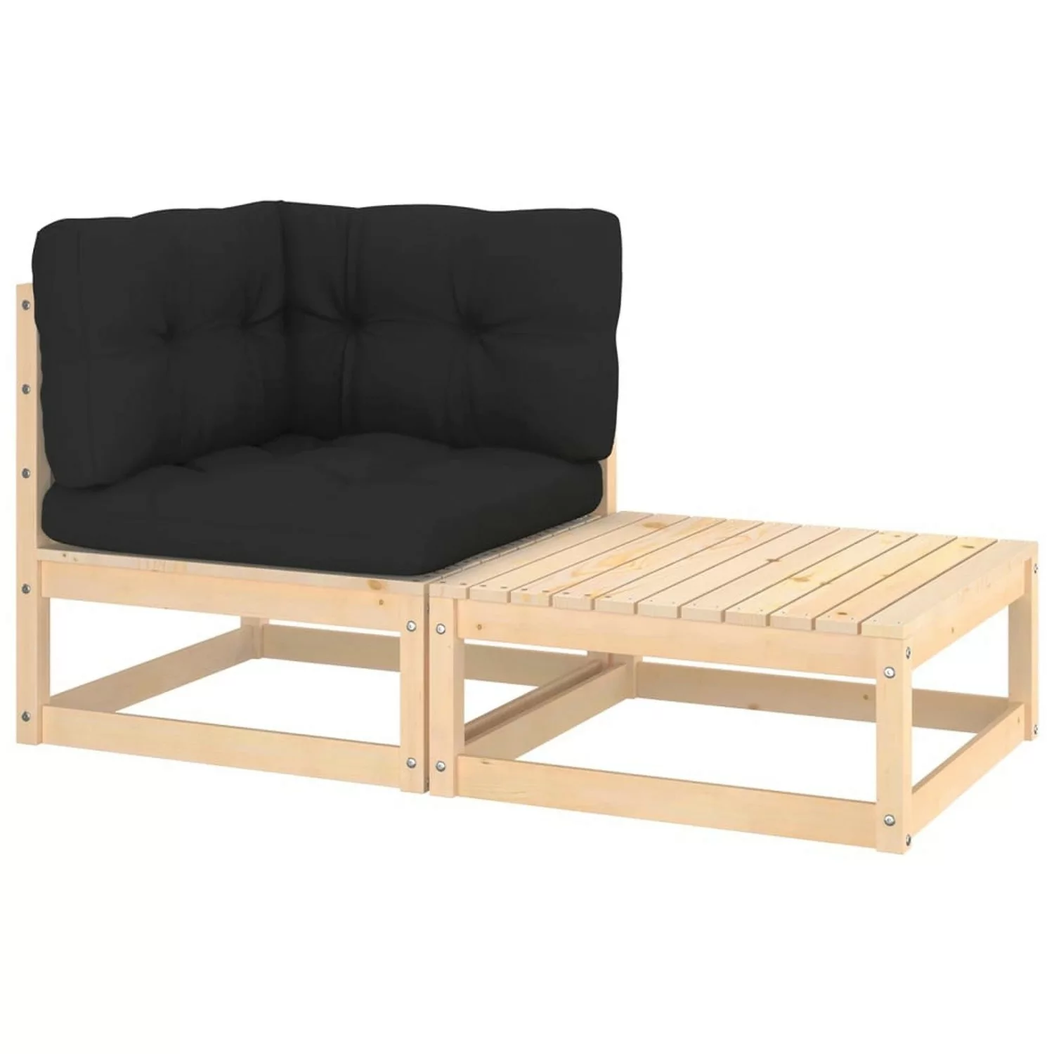 2-tlg. Garten-lounge-set Mit Kissen Massivholz Kiefer günstig online kaufen