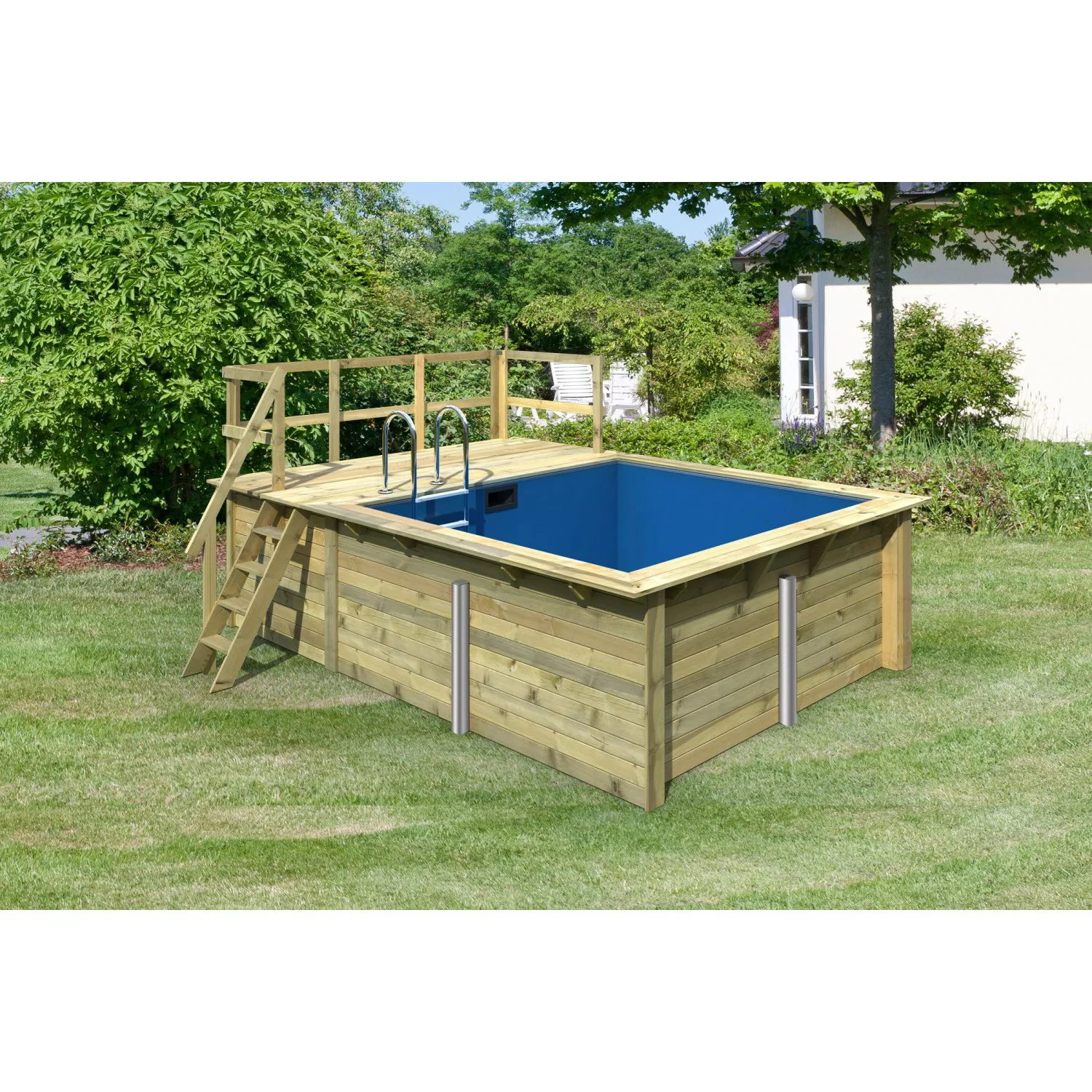 Karibu Pool Gr. 1 inkl. Terrasse KDI Innenhülle Blau günstig online kaufen