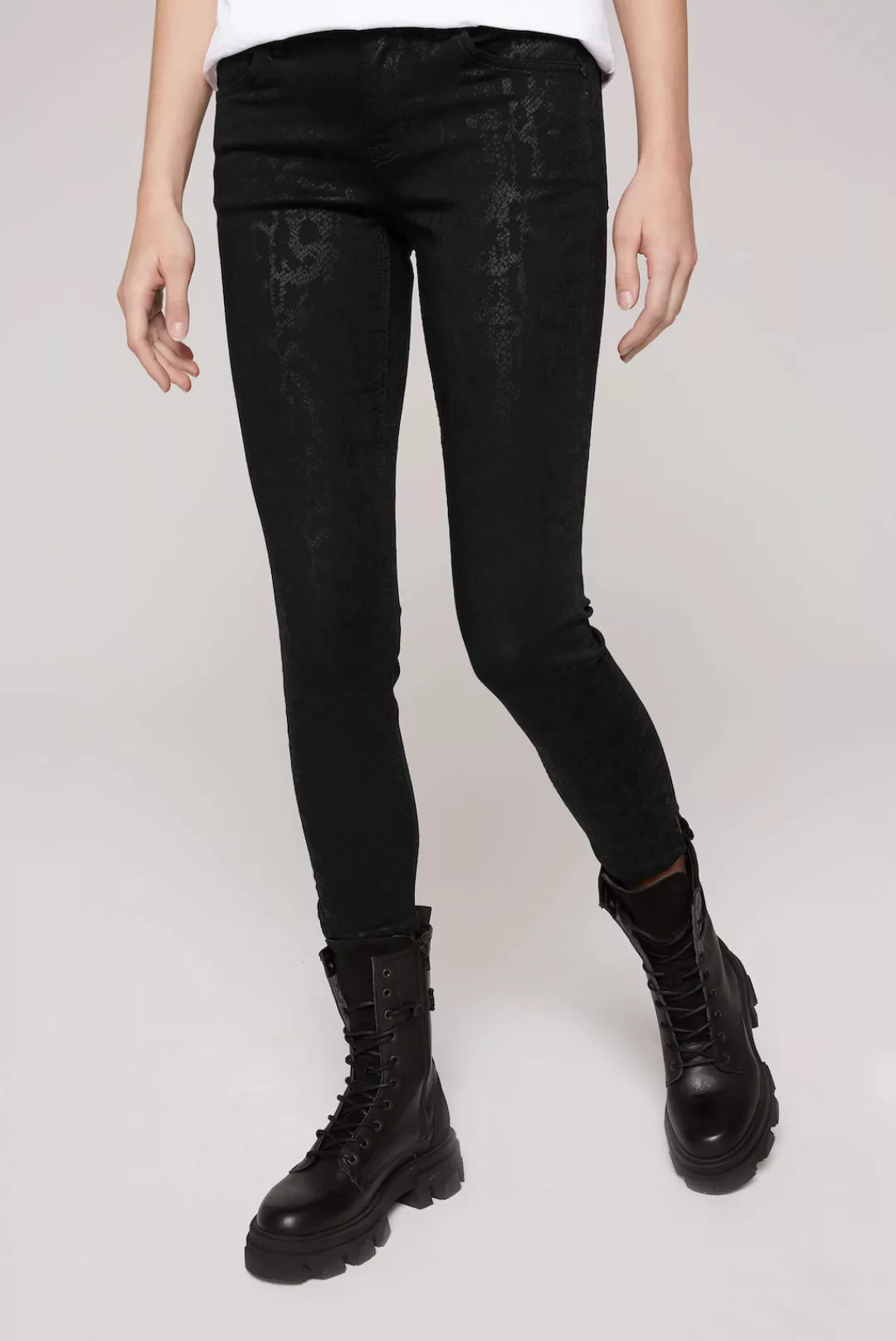 SOCCX Slim-fit-Jeans, mit Schlitz am Saum günstig online kaufen