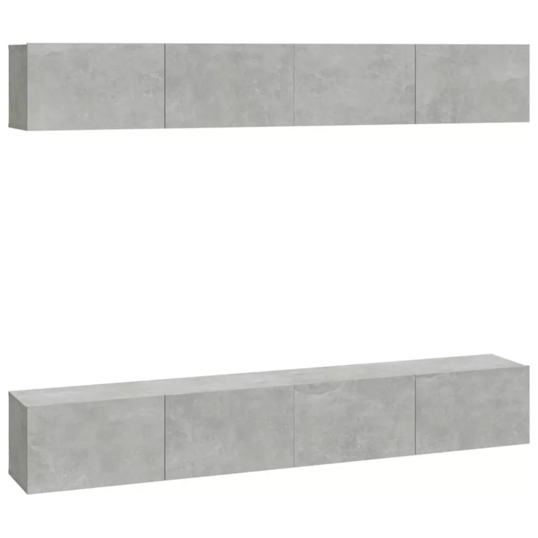 vidaXL TV-Schrank TV-Wandschränke 4 Stk Betongrau 100x30x30 cm Wandschränkc günstig online kaufen