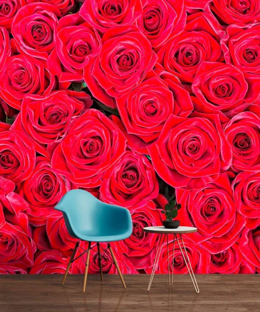 living walls Fototapete »rote Rosen«, Vlies, Wand, Schräge günstig online kaufen