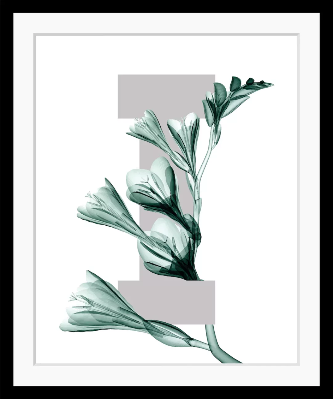 queence Bild "I-Flower", Buchstaben, Blume, gerahmt, Blätter günstig online kaufen