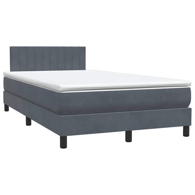 vidaXL Bett Boxspringbett mit Matratze Dunkelgrau 120x220 cm Samt günstig online kaufen