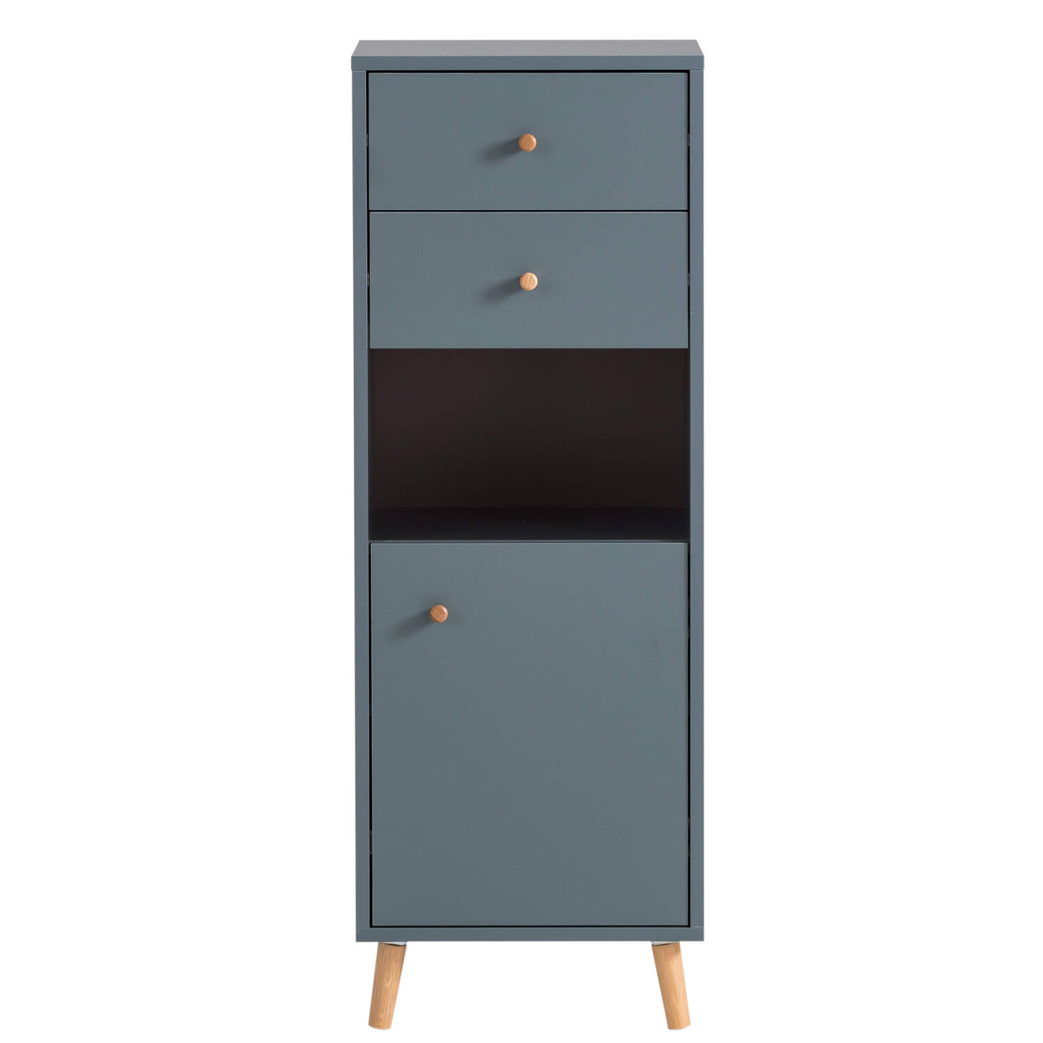 Bad Highboard BELFORT-80 in blau, B/H/T ca. 40,3/113,4/33,1 cm günstig online kaufen