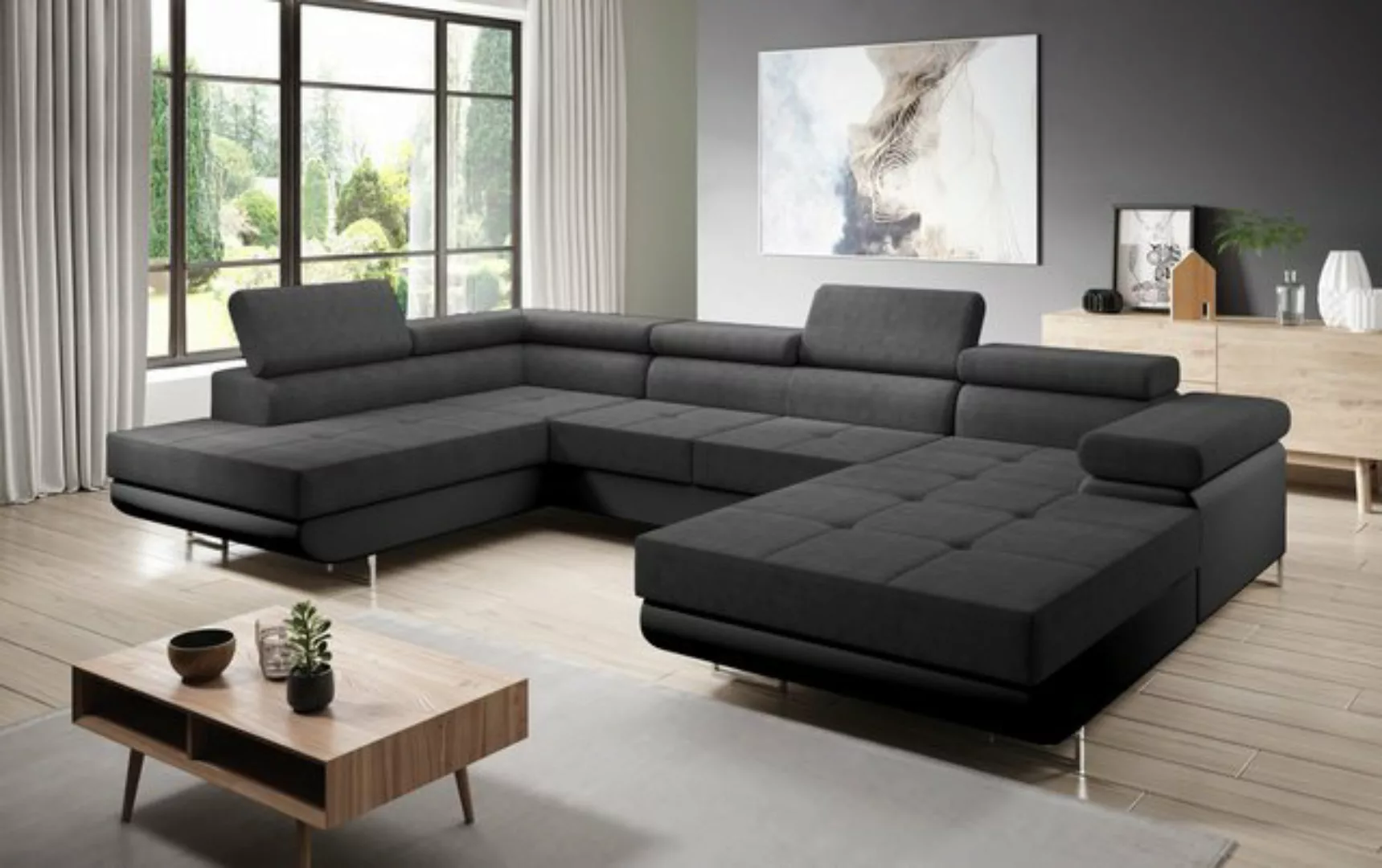 Furnix Wohnlandschaft Zante Couch Schlafsofa U-Sofa mit Schlaffunktion Lede günstig online kaufen