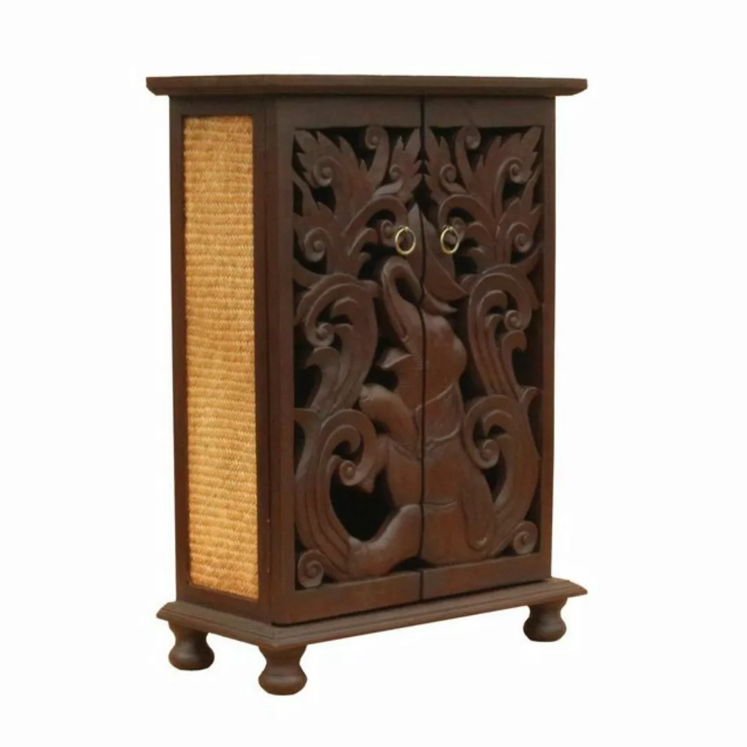 Oriental Galerie Mehrzweckschrank Schrank Holzschrank Kommode 90 cm Carving günstig online kaufen