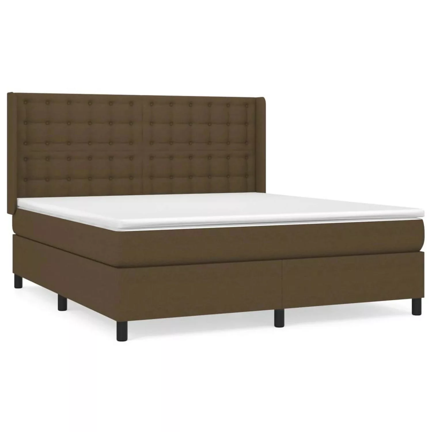 vidaXL Boxspringbett Boxspringbett mit Matratze Dunkelbraun 160x200 cm Stof günstig online kaufen