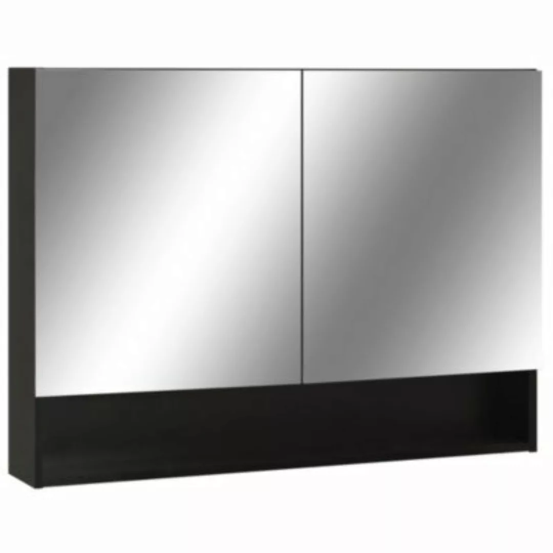 Led-bad-spiegelschrank Schwarz 80x15x60 Cm Mdf günstig online kaufen