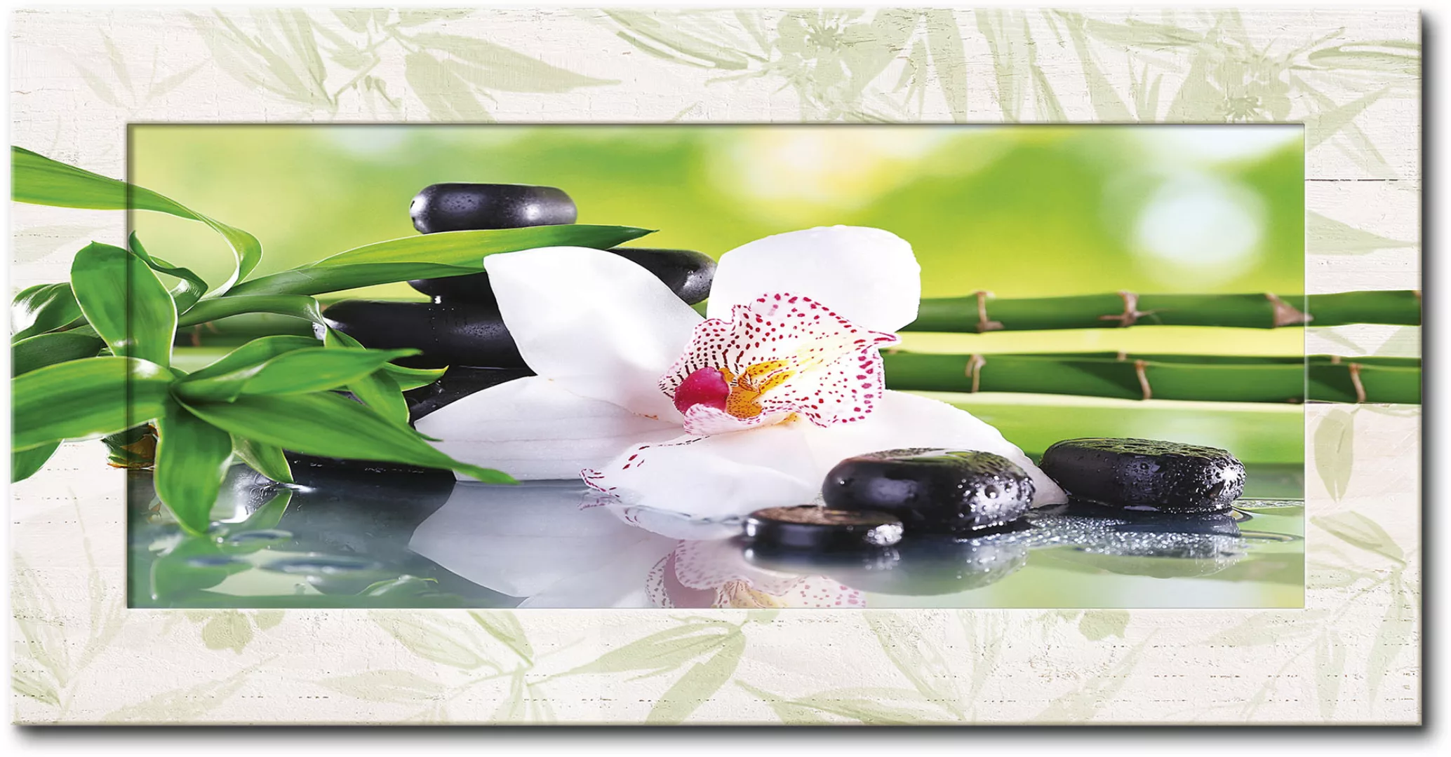 Artland Wandbild "Spa Steine Bambus Zweige Orchidee", Zen, (1 St.) günstig online kaufen