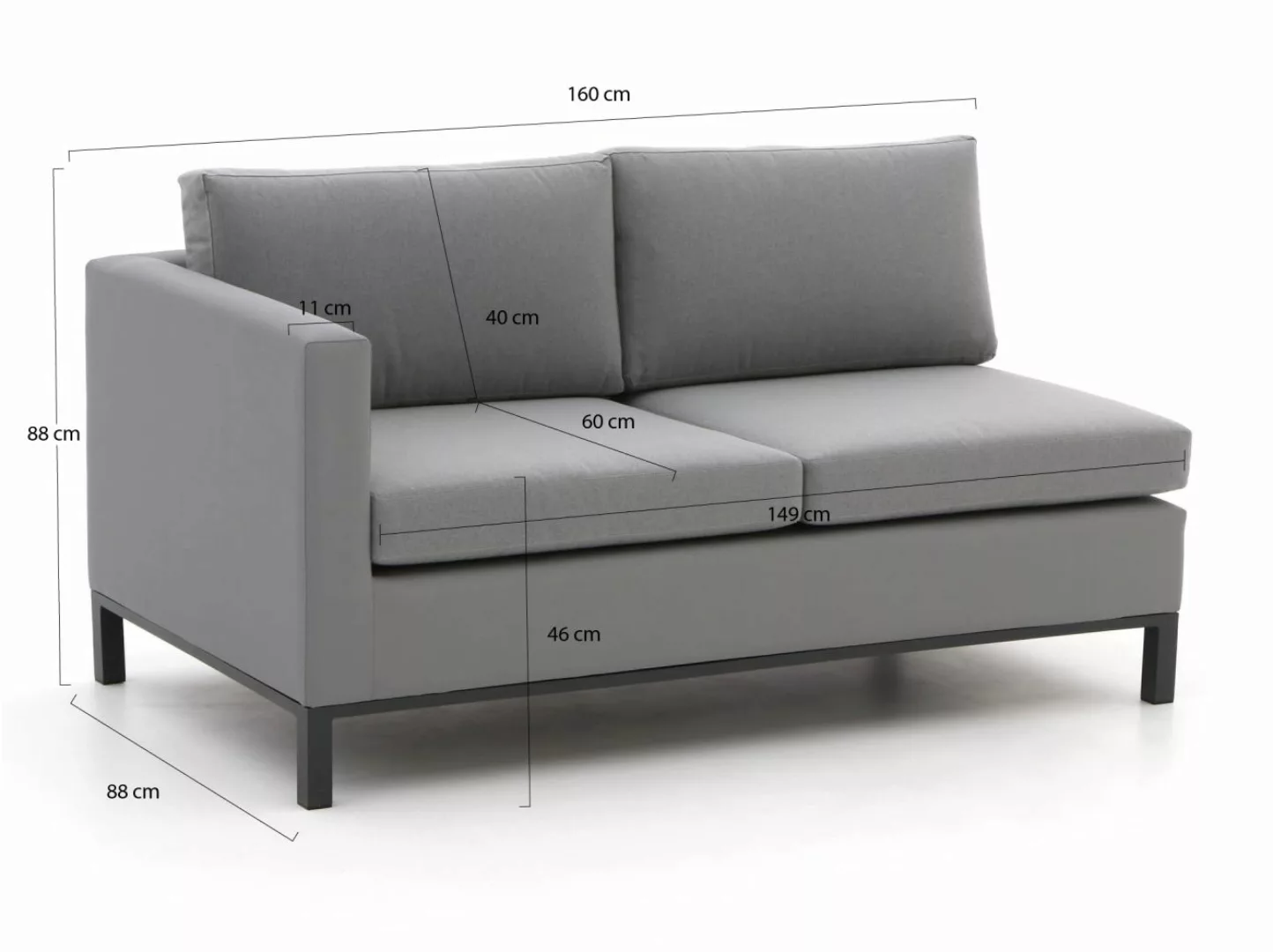 Il Tempo Di Sotto Lounge Element linker Arm + rechter Arm 160 cm günstig online kaufen