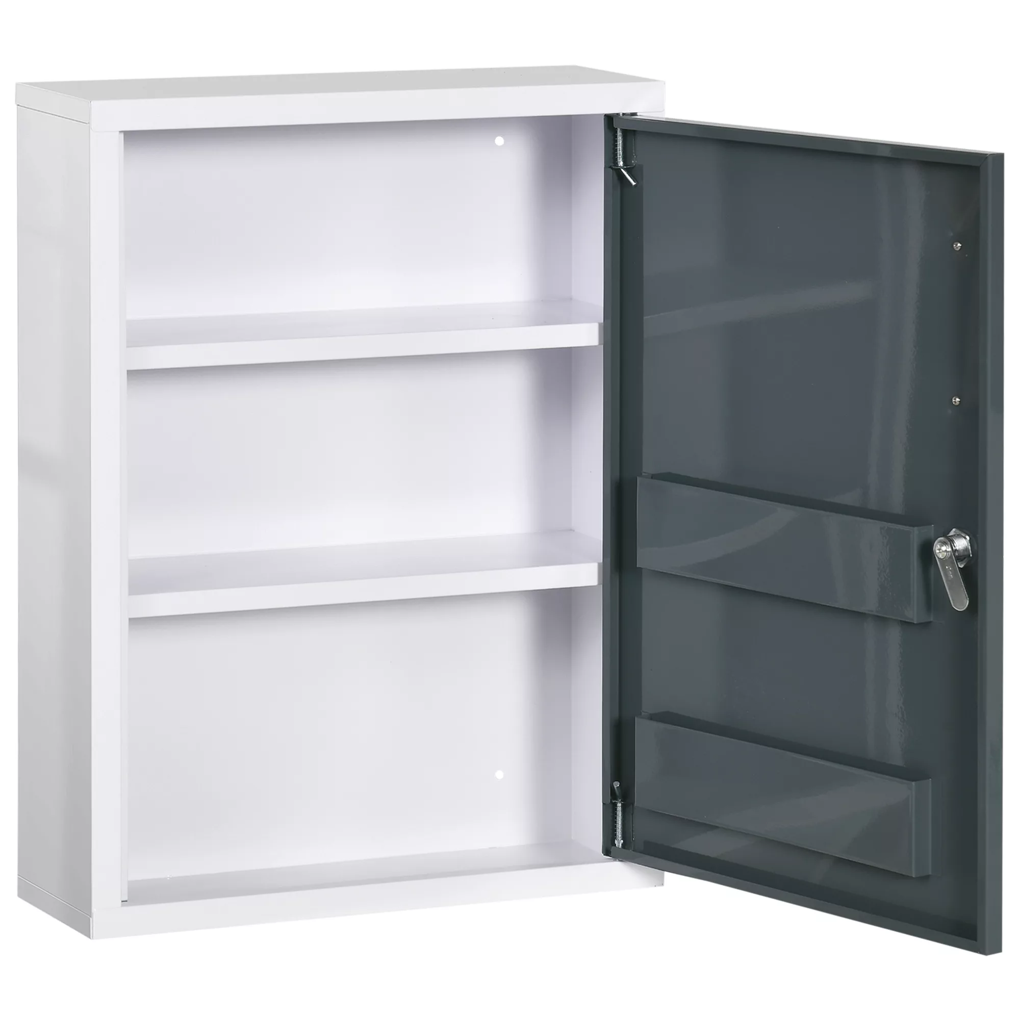 Kleankin Medikamentenschrank Wandmontage 2 Regale 3 Ebenen mit abschließbar günstig online kaufen