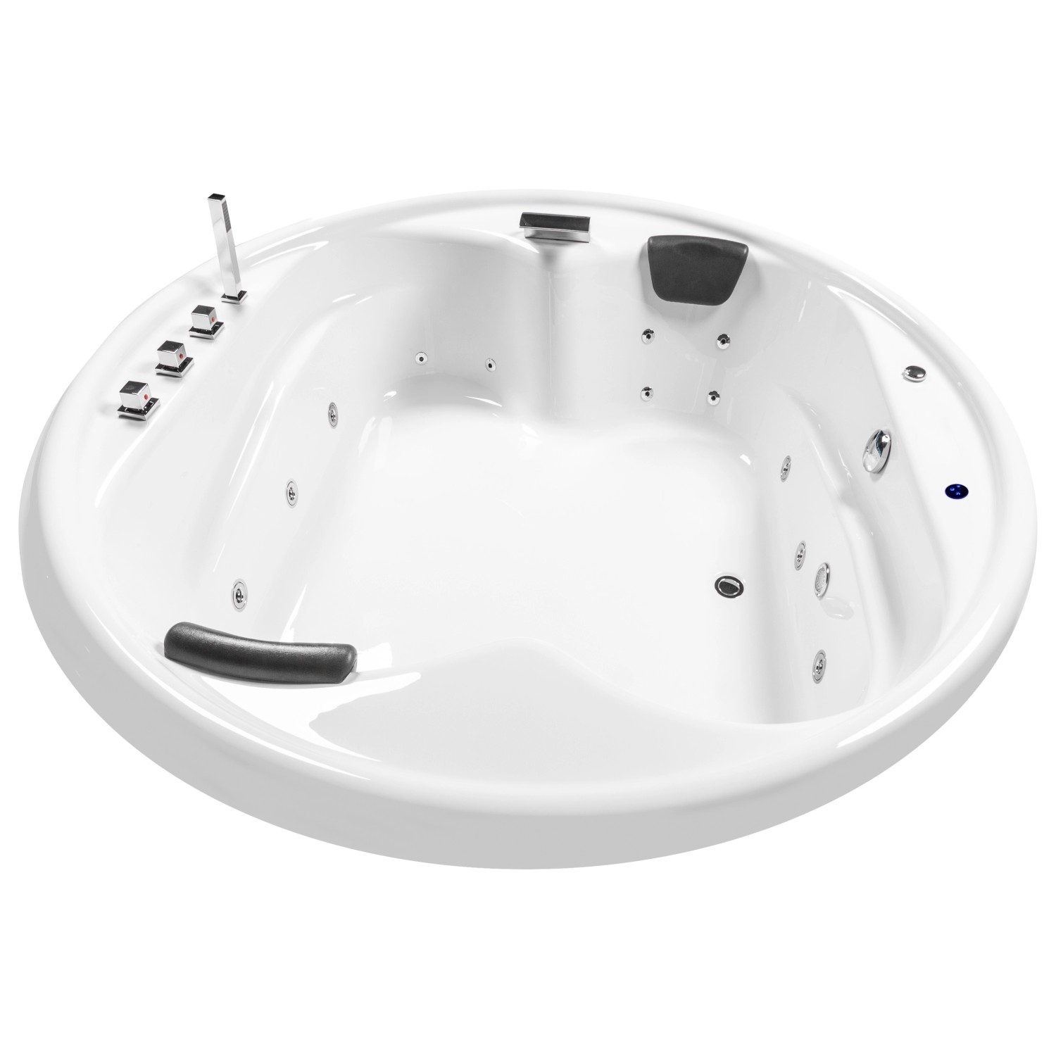 Basera® Indoor Podest-Whirlpool Badewanne XXL Gomera Rund Basic 182 x 182 c günstig online kaufen