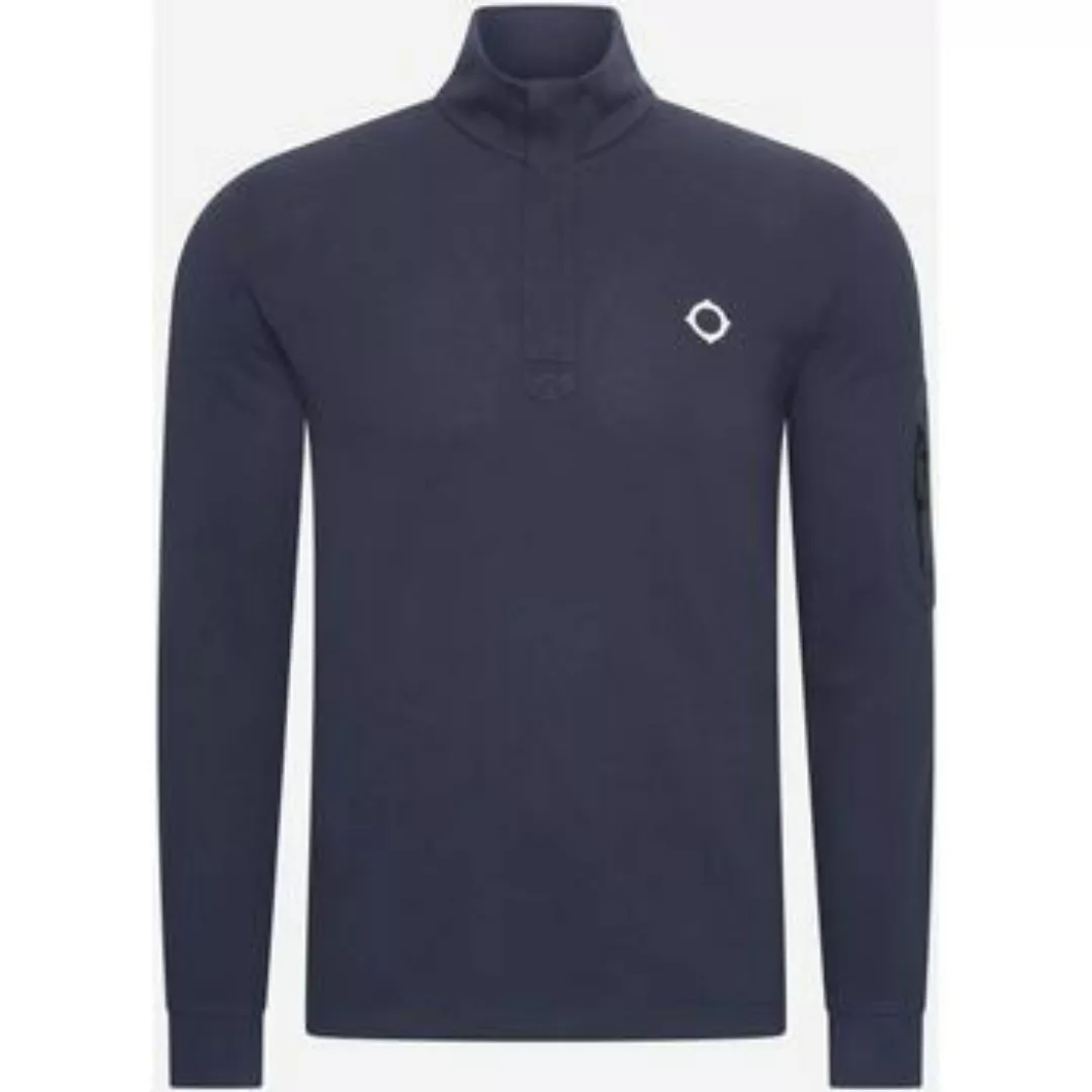 Ma.strum  Pullover LS-Poloshirt mit Stehkragen – Tintenblau günstig online kaufen