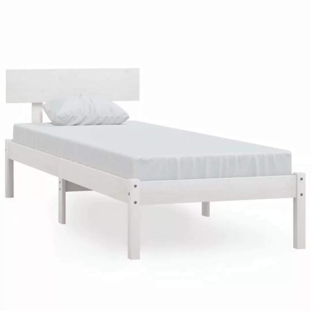 vidaXL Bett Massivholzbett Weiß Kiefer 90x200 cm günstig online kaufen