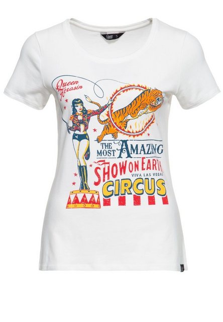 QueenKerosin Kurzarmshirt Circus mit Zirkus-Print in Retro-Optik günstig online kaufen