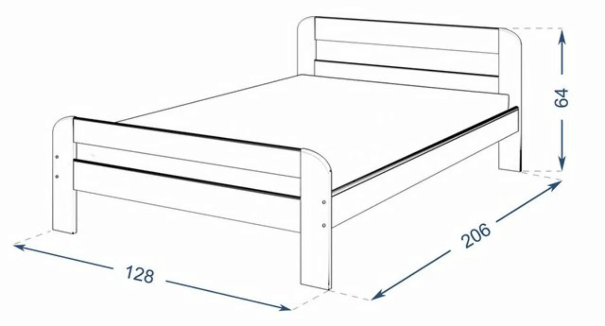 AJKmeble Bettgestell 90x200, 120x200, 140x200, 160x200 oder 180x200cm aus H günstig online kaufen