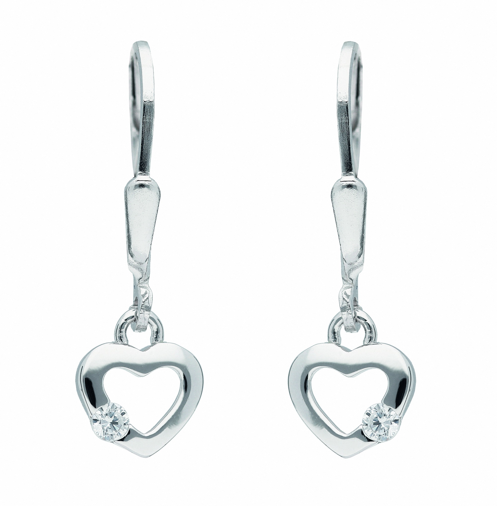 Adelia´s Paar Ohrhänger "925 Silber Ohrringe Ohrhänger Herz", mit Zirkonia günstig online kaufen