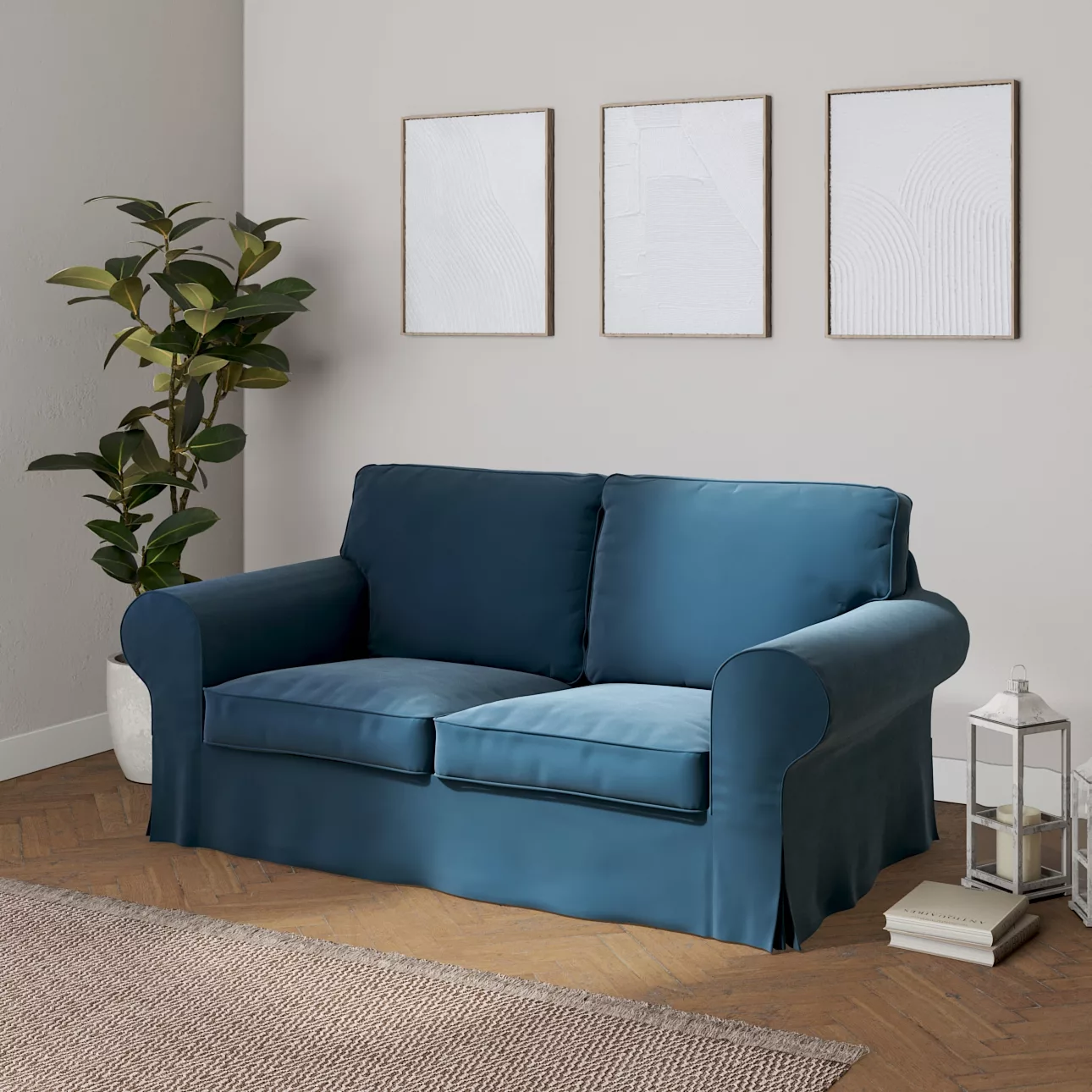 Bezug für Ektorp 2-Sitzer Sofa nicht ausklappbar, blau, Sofabezug für  Ekto günstig online kaufen