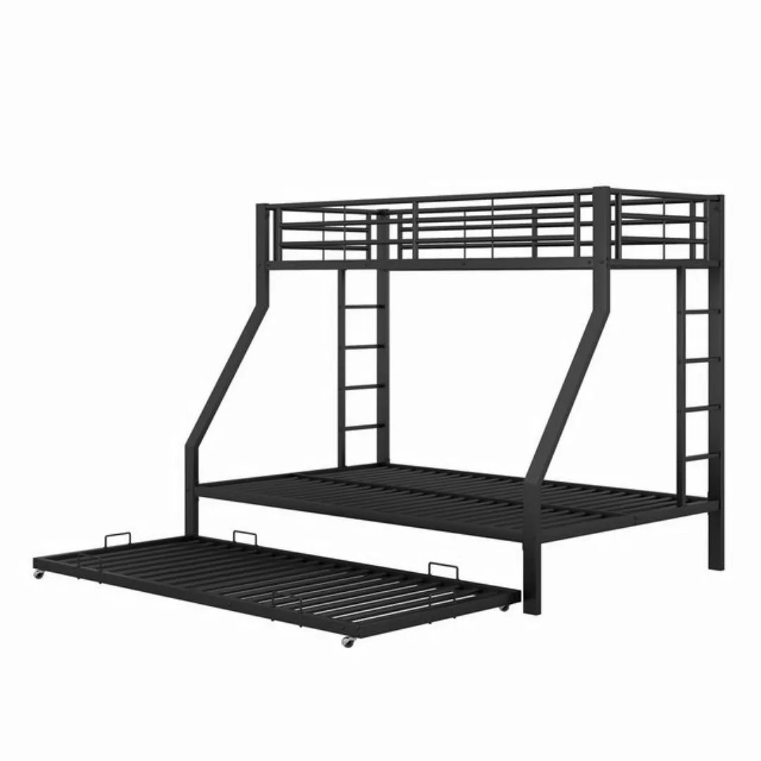 Odikalo Kinderbett 3-er Etagenbett Metallbett ausziehbar Leiter 90(140)x200 günstig online kaufen