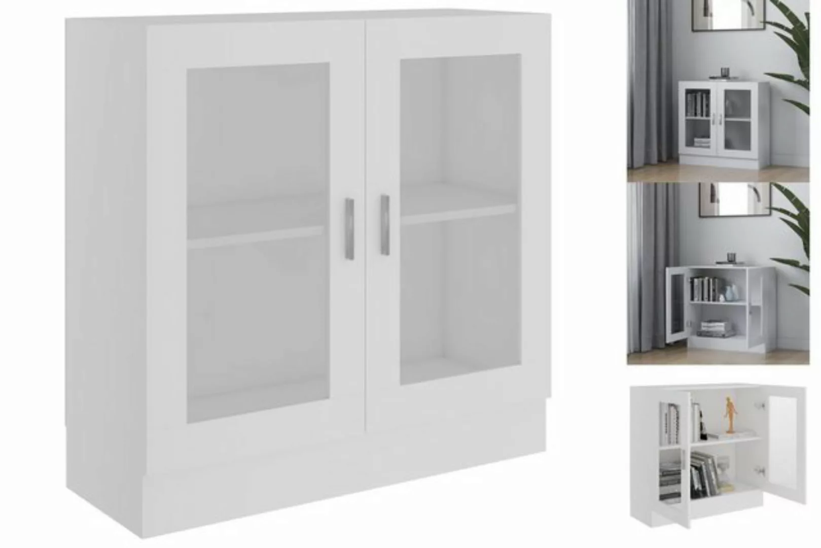 vidaXL Vitrine Bücherschrank Vitrinenschrank Vitrine Weiß 82,5x30,5x80 cm S günstig online kaufen