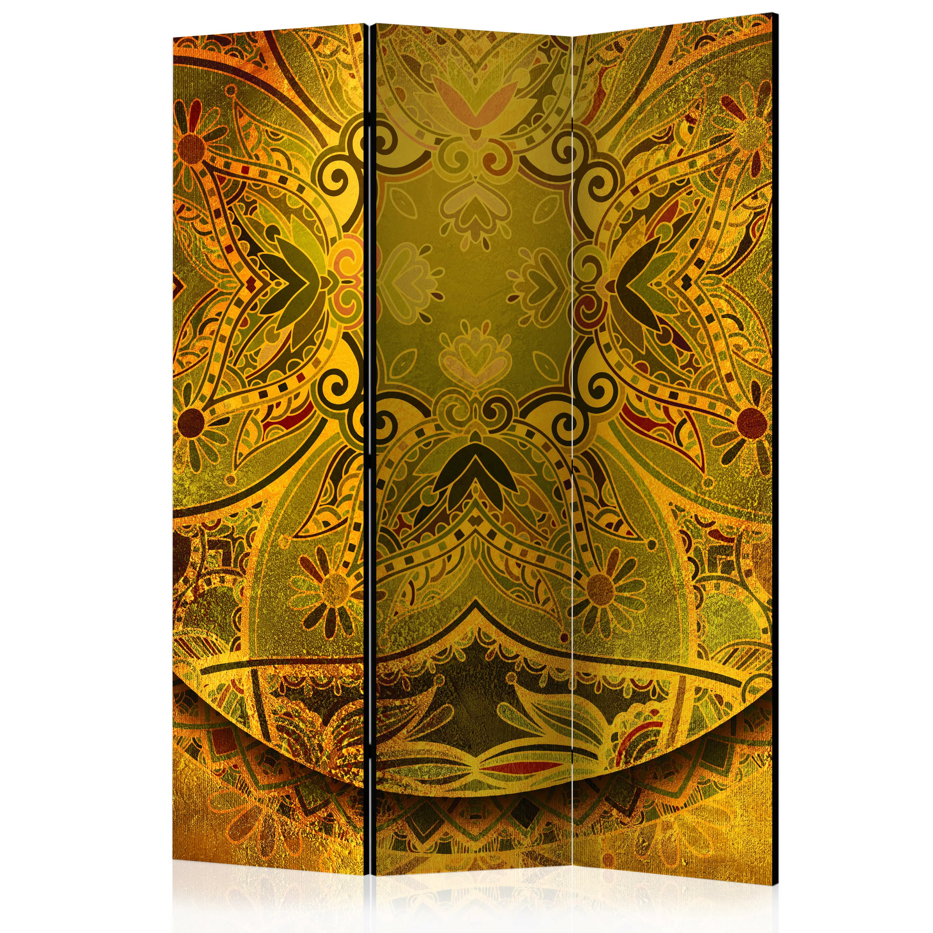 3-teiliges Paravent - Mandala: Golden Power [room Dividers] günstig online kaufen