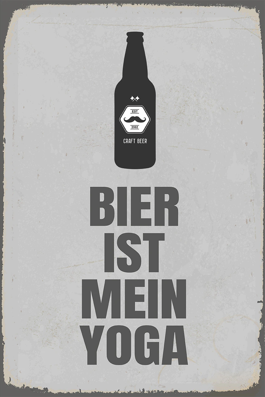 queence Metallbild "Bier Yoga Spruch Stahlschild Blechschild", (1 St.), 20x günstig online kaufen