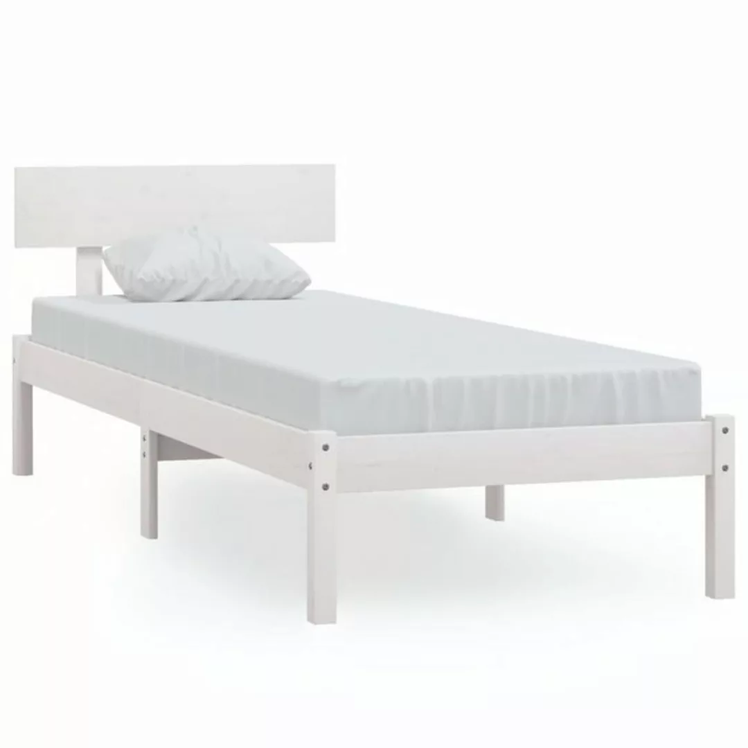 furnicato Bett Massivholzbett Weiß Kiefer 90x190 cm günstig online kaufen