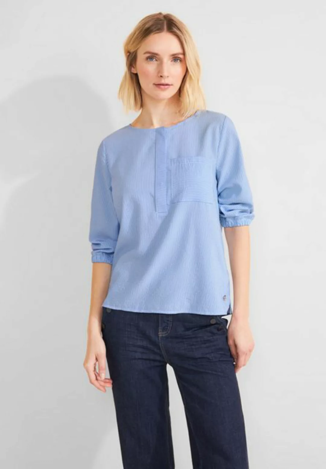 STREET ONE Klassische Bluse 3/4 Seersucker Bluse günstig online kaufen