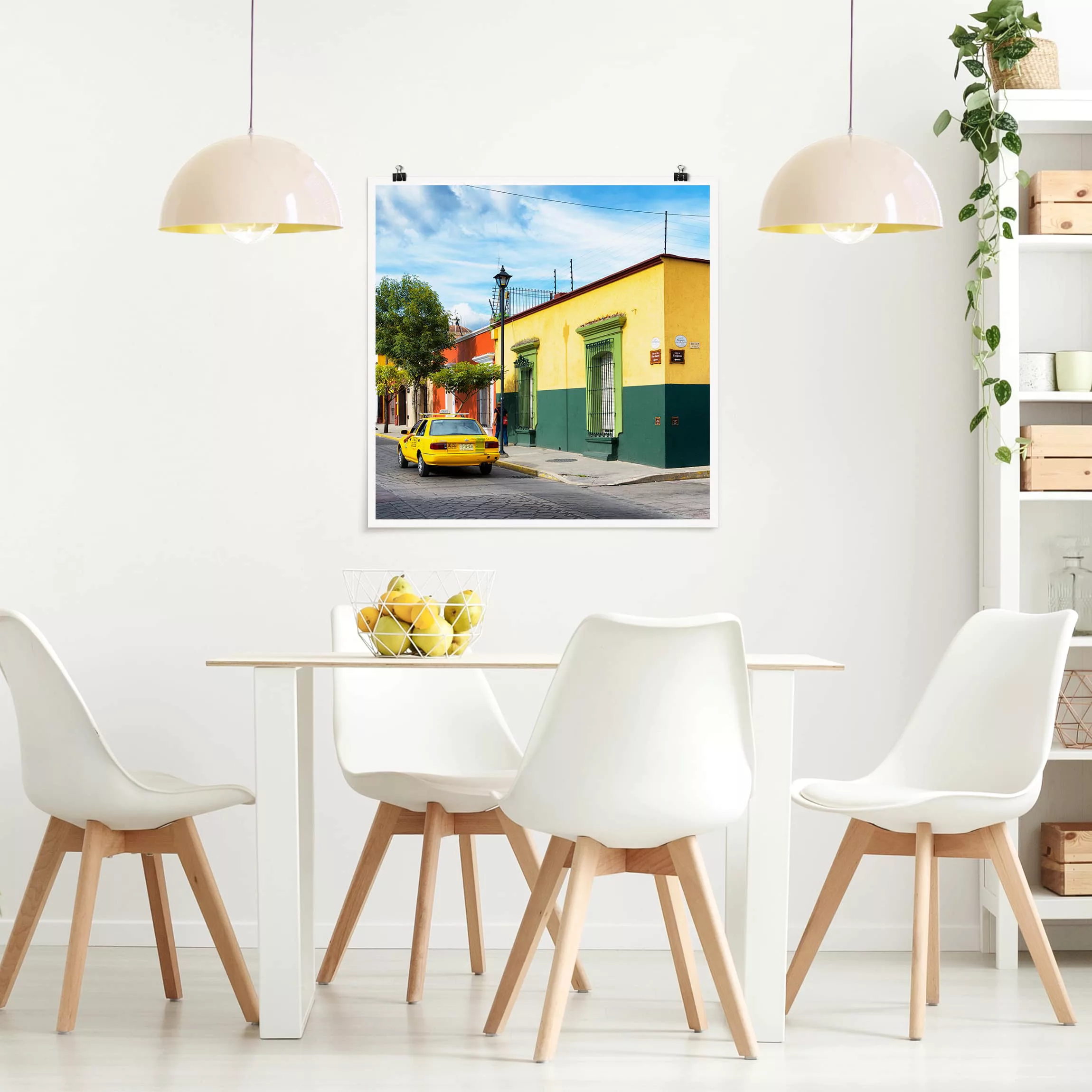 Poster - Quadrat Bunte mexikanische Straße günstig online kaufen