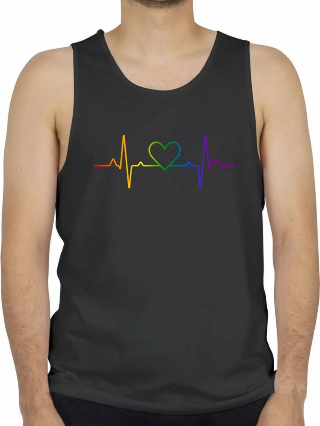 Shirtracer Tanktop Herzschlag Regenbogen Pride LGBT Kleidung günstig online kaufen