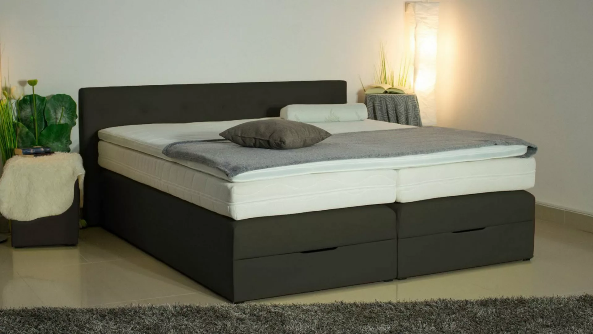 PAARA Boxspringbett 40GK mit Bettkasten Kopfteil verstellbar Stauraum, inkl günstig online kaufen