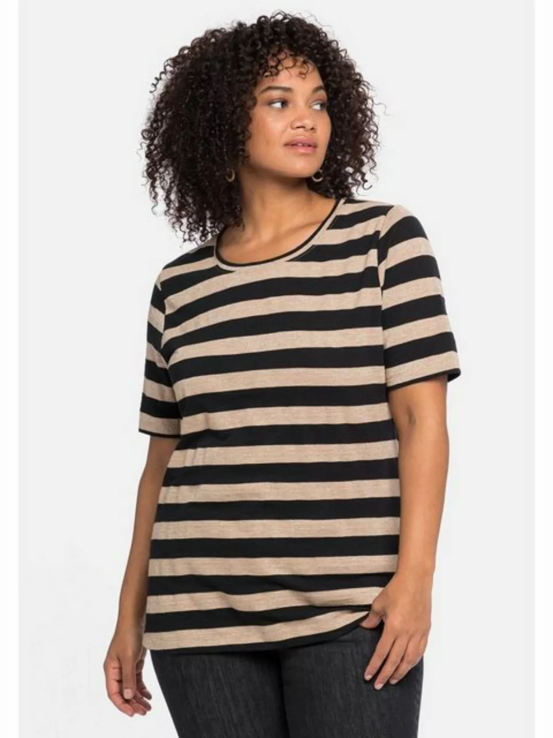 Sheego T-Shirt "Große Größen", mit silberfarbenem Glitzereffekt günstig online kaufen