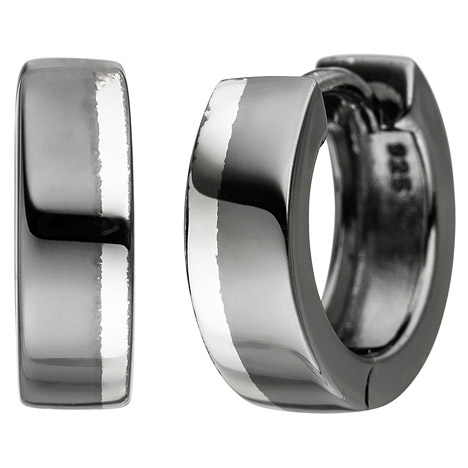 SIGO Creolen 925 Sterling Silber anthrazit bicolor Ohrringe günstig online kaufen