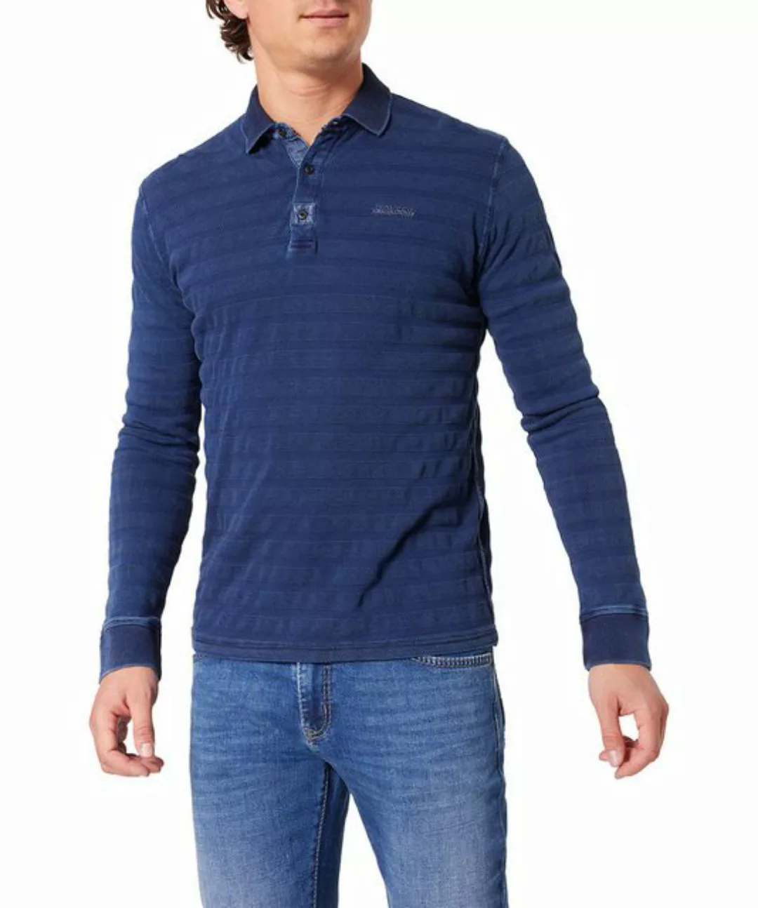 Pioneer Authentic Jeans Langarm-Poloshirt, mit Streifenmuster günstig online kaufen