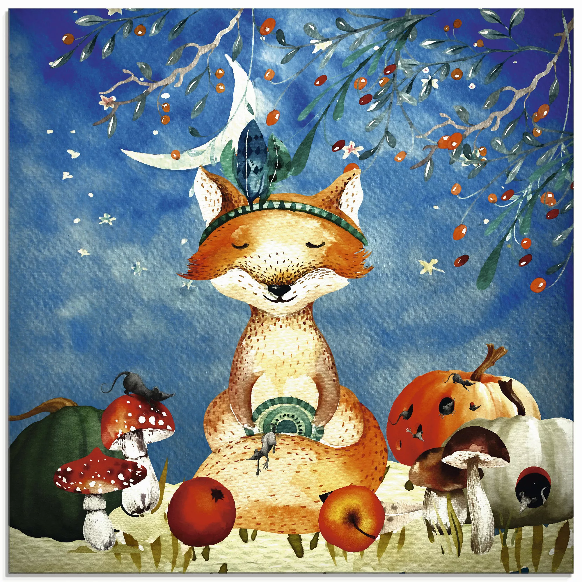Artland Glasbild "Der müde Fuchs", Tiere, (1 St.) günstig online kaufen