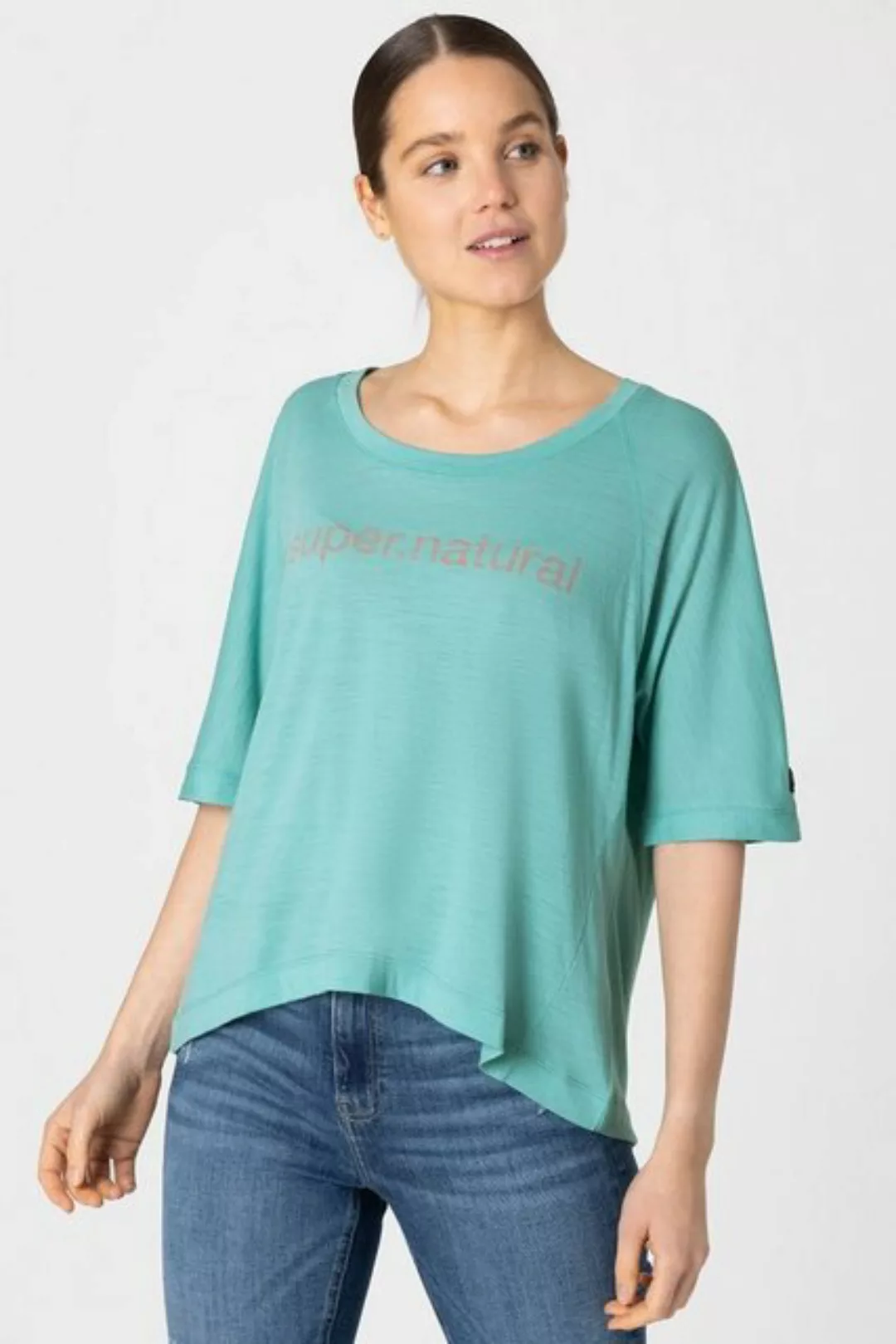 SUPER.NATURAL Print-Shirt für Damen aus Merino W LIQUID FLOW TEE hoch gesch günstig online kaufen