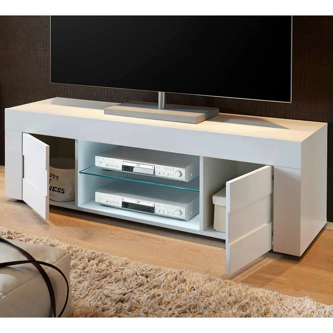 TV-Element Weiß Lack in modernem Design 181 cm breit - 44 cm hoch günstig online kaufen