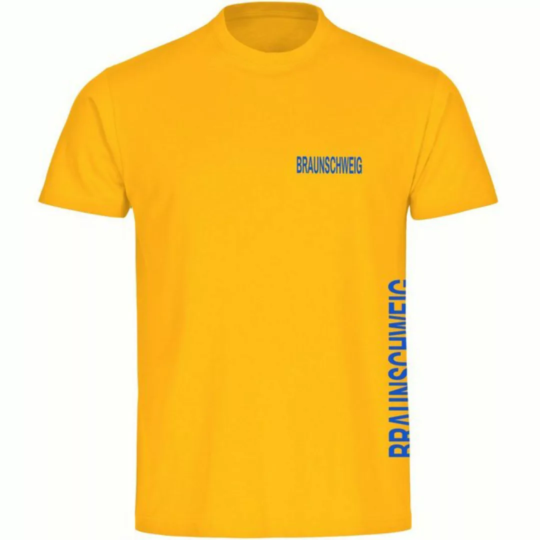 multifanshop T-Shirt Herren Braunschweig - Brust & Seite - Männer günstig online kaufen