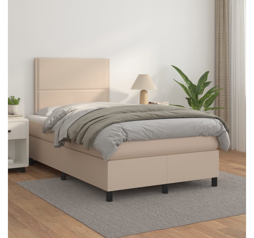 vidaXL Boxspringbett Bett Boxspringbett mit Matratze Kunstleder (120 x 200 günstig online kaufen