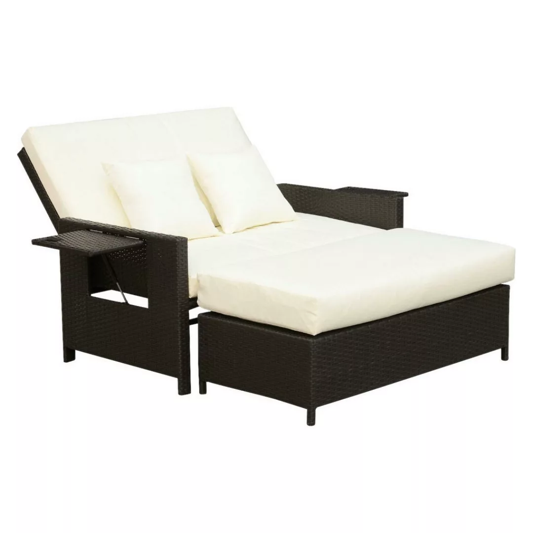 Outsunny Polyrattan Lounge-Sofa mit Kissen braun günstig online kaufen