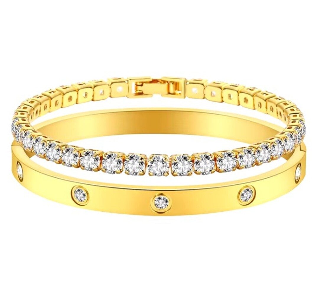 Lale Collection® Schmuckset Edelstahl-Armreif Strass Accessoire günstig online kaufen