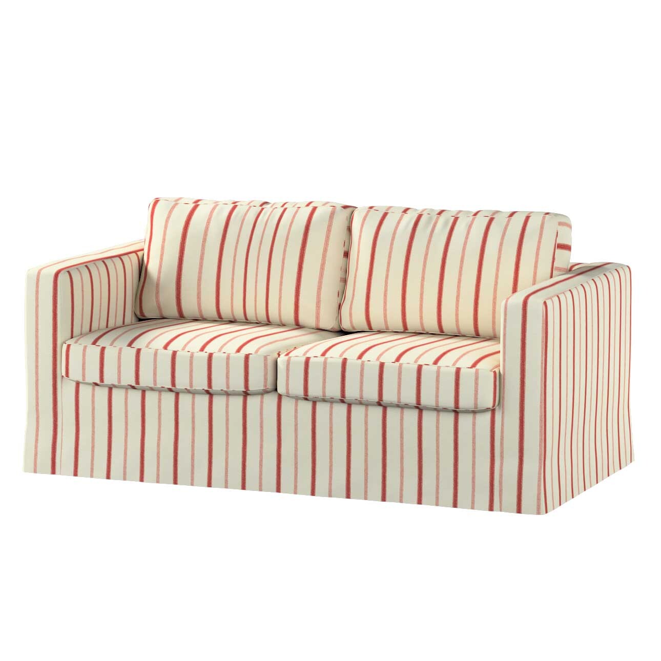 Bezug für Karlstad 2-Sitzer Sofa nicht ausklappbar, lang, creme- rot gestre günstig online kaufen