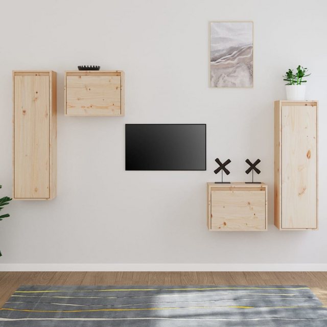 vidaXL TV-Schrank TV-Schränke 4 Stk Massivholz Kiefer Lowboard Lowboard günstig online kaufen