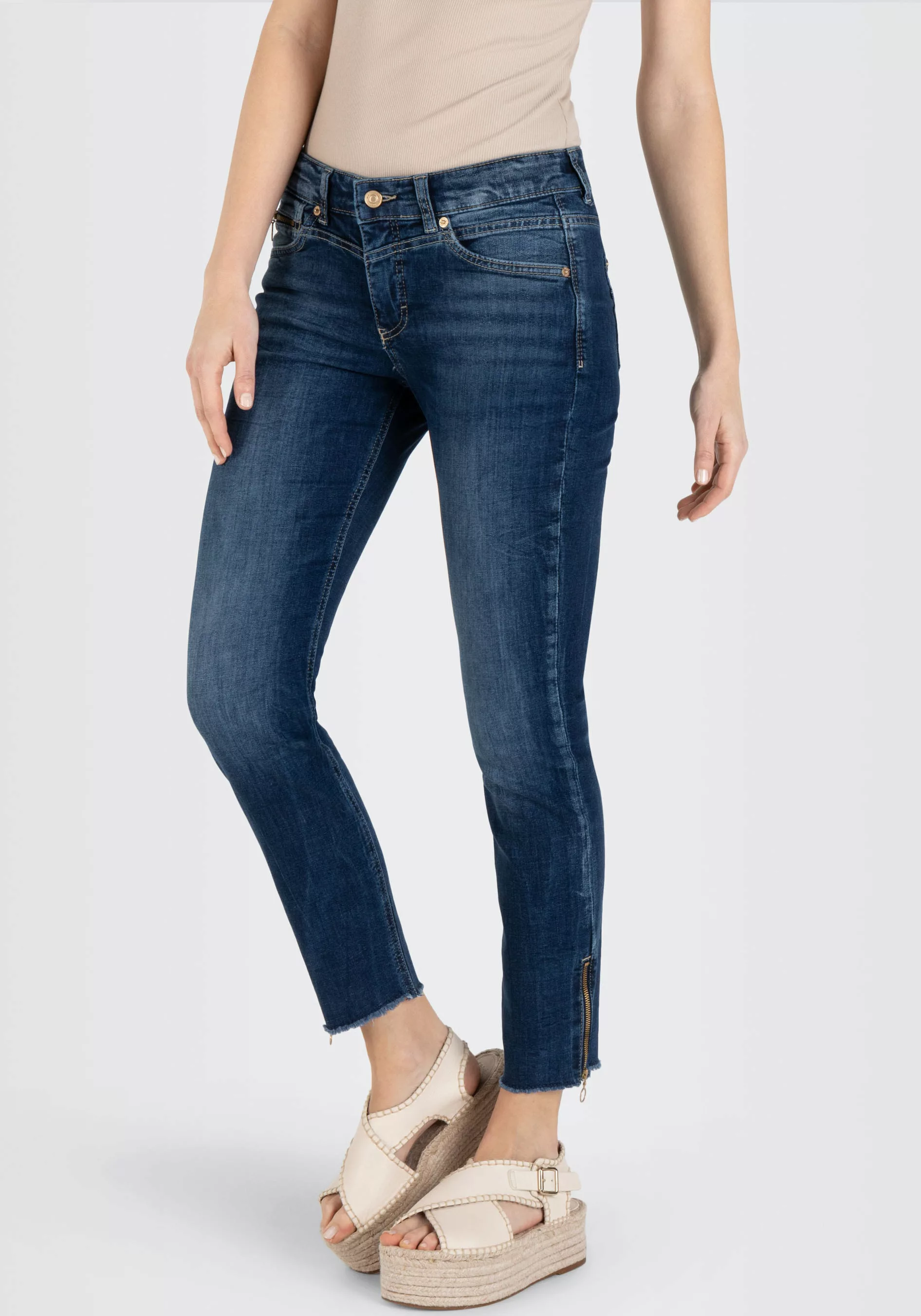 MAC Slim-fit-Jeans MAC Slim Fit mit Saumumschlag in Dark Blue Net Was (1-tl günstig online kaufen