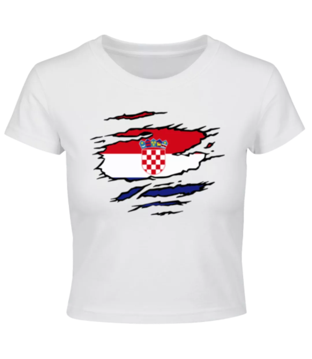 Zerrissene Fahne Kroatien · Crop T-Shirt günstig online kaufen