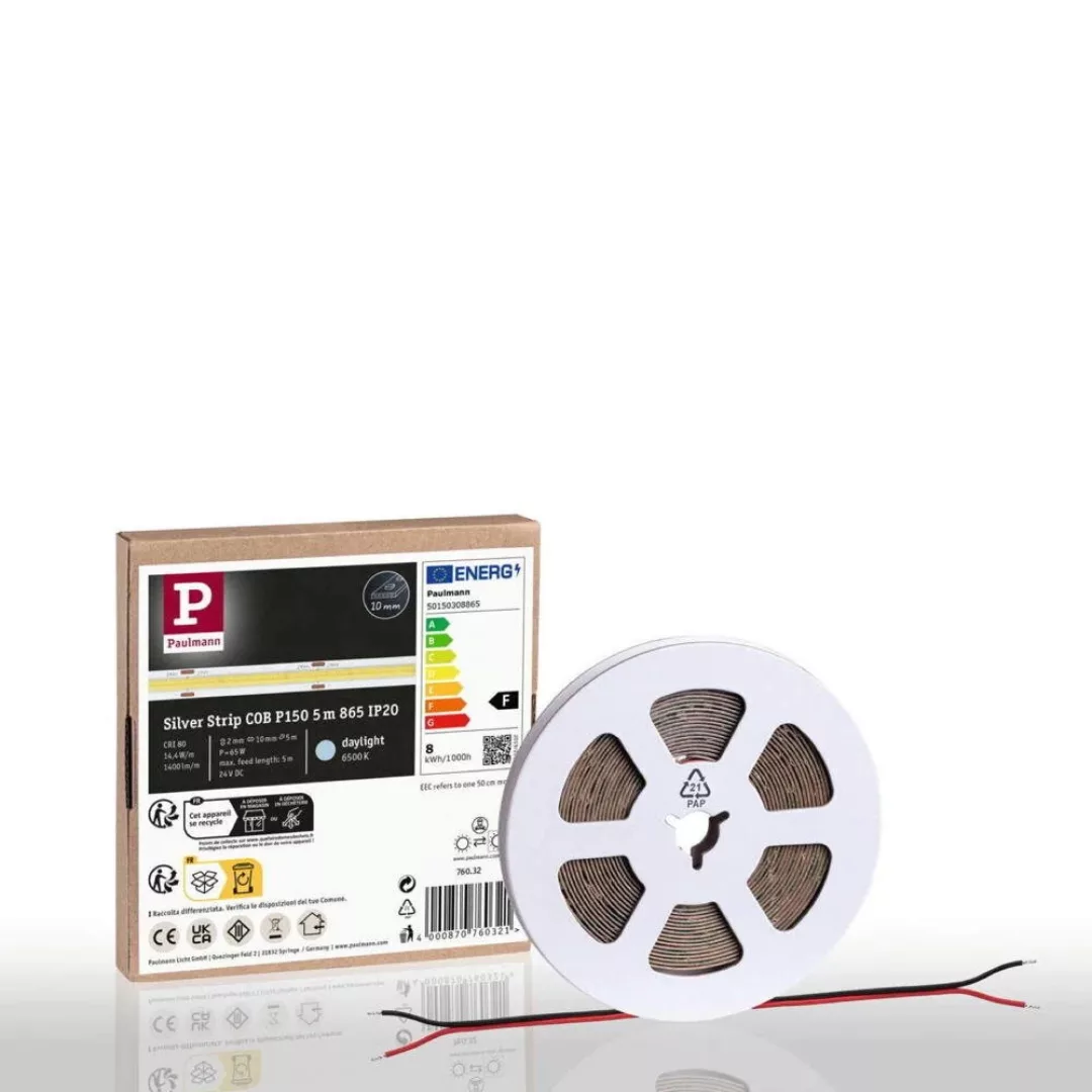 Paulmann "Pro Strip LED Strip Silver P150 COB 865 5m 65W 1400lm/m 528 LEDs/ günstig online kaufen