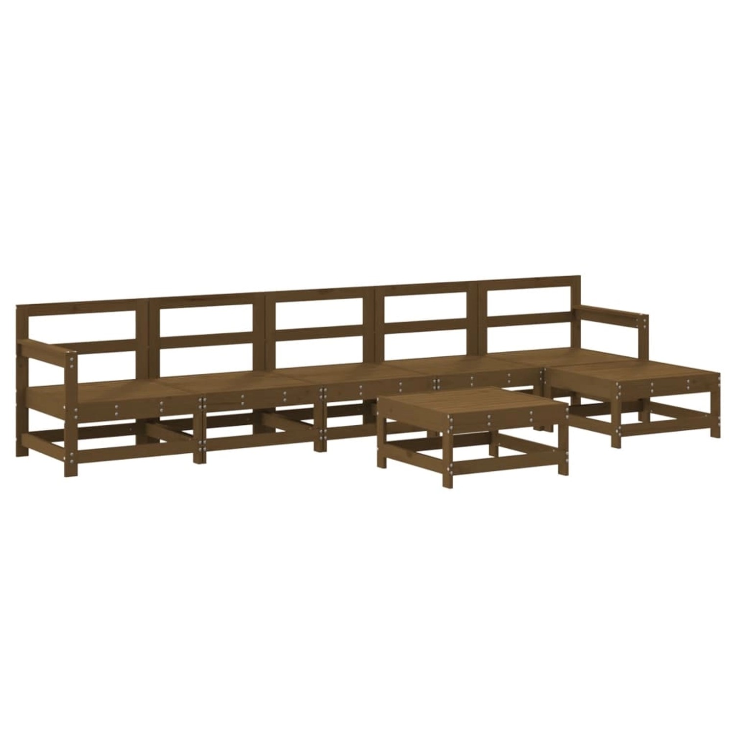 vidaXL 7-tlg Garten-Lounge-Set Honigbraun Massivholz Kiefer Modell 36 günstig online kaufen