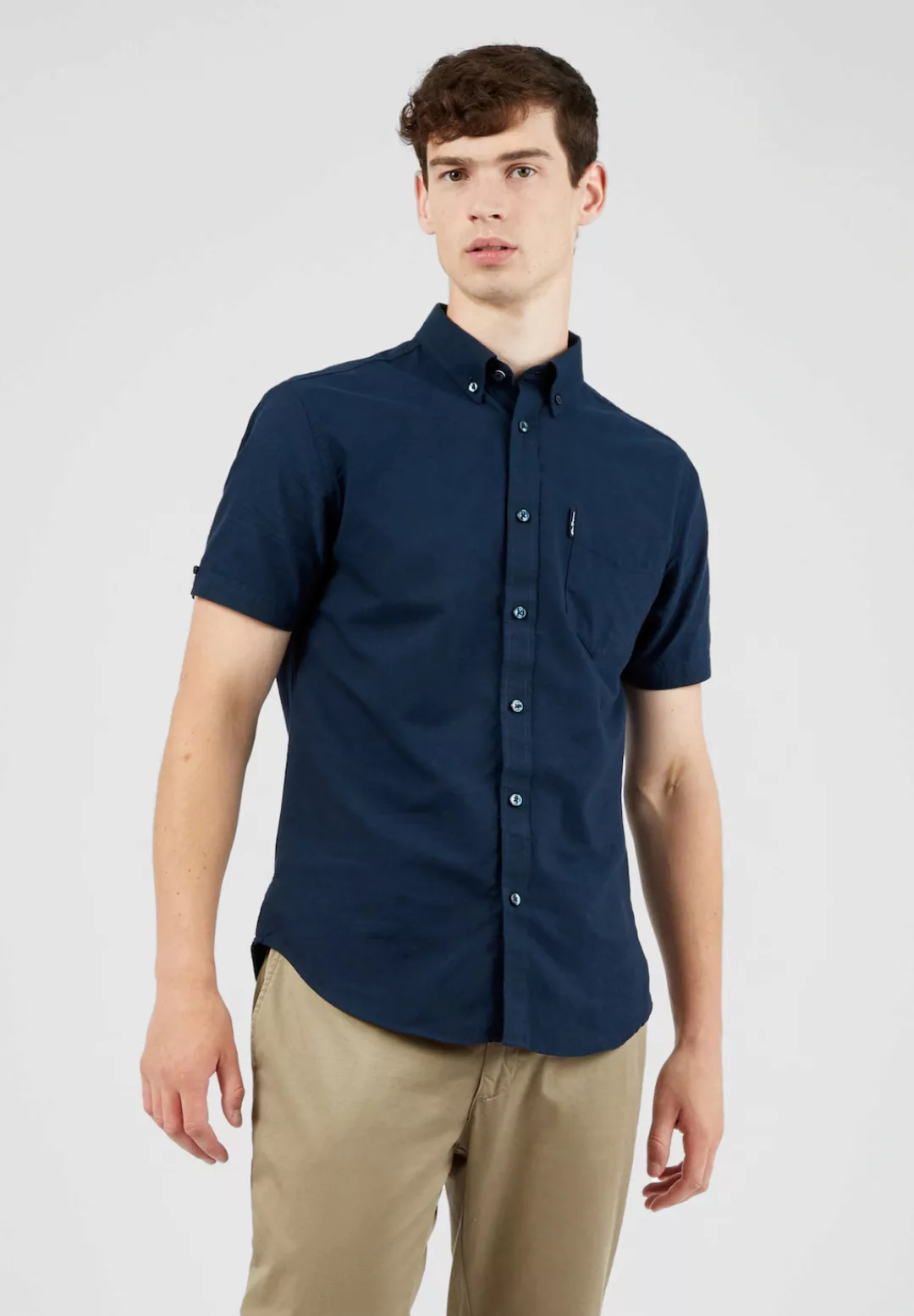 Ben Sherman Kurzarmhemd "Signature Organic Oxford Shirt", Branded Flag Labe günstig online kaufen