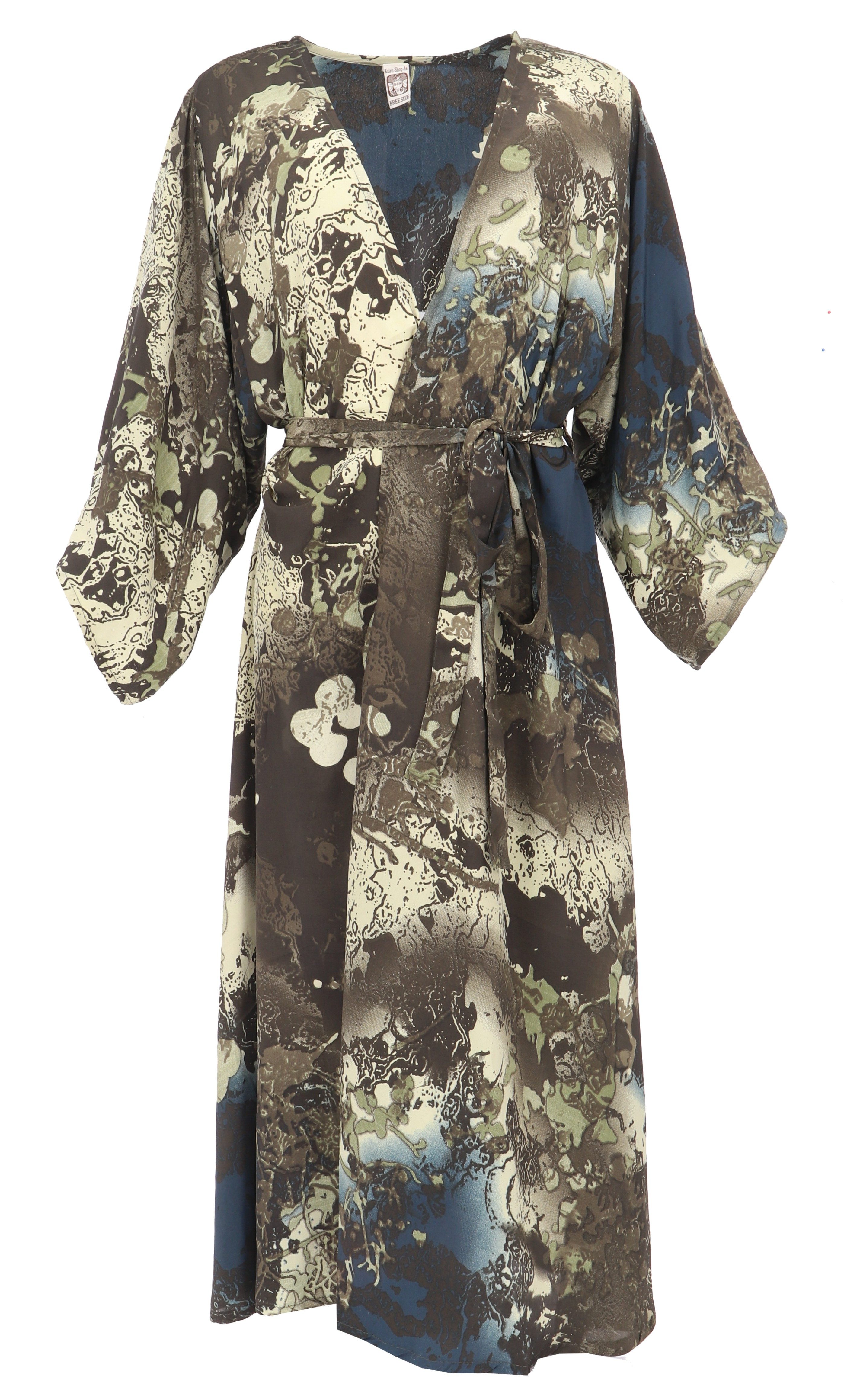 Guru-Shop Kimono Kimonokleid, seidig glänzender Boho günstig online kaufen