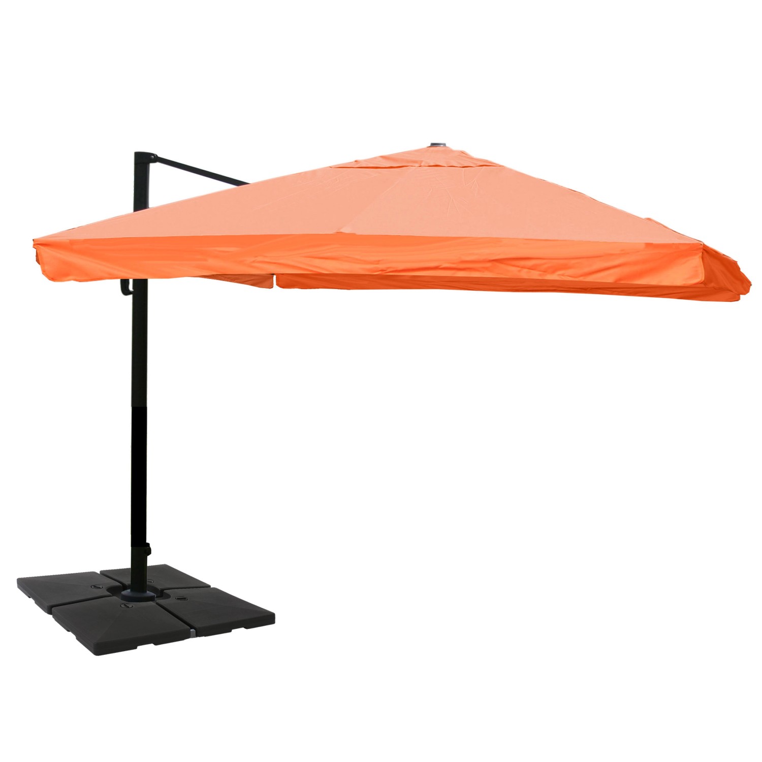 MCW Ampelschirm A96 3,5x3,5m Flap Terracotta mit Ständer Drehbar günstig online kaufen